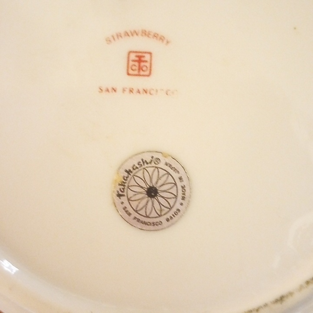 Takahashi Vintage Round Ceramic Container w/ Strawberries & Polka Dots - Picture 4 of 6